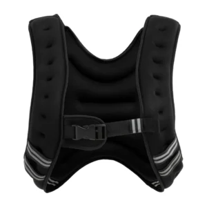 Chaleco con peso de entrenamiento 5 kg Sportfitness en tela impermeable, con reflectivos y broche de seguridad.