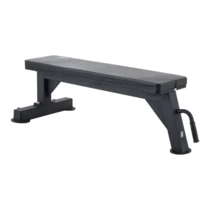 Banco plano Sportfitness con estructura en acero para entrenamiento de fuerza y musculación.