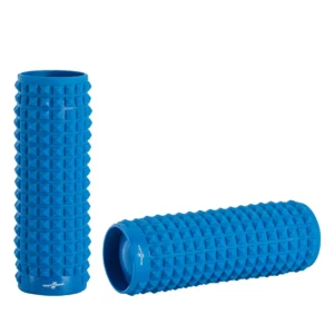 Rodillo para masajes corto Sportfitness FL17-050 de PVC, con 35 cm de largo y 15 cm de diámetro.