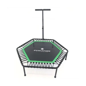 Trampolín Hexagonal con Agarre Evolution Fitness para entrenamiento cardiovascular y equilibrio.
