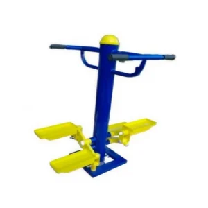 Escalador Doble Outdoor color azul y amarillo con estructura reforzada y certificación ISO