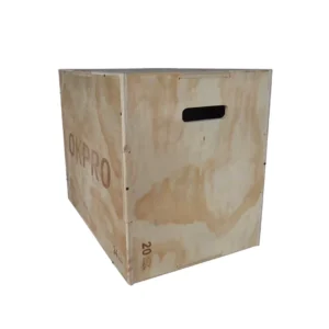 Cajón pliométrico de entrenamiento funcional en madera resistente para saltos y ejercicios de potencia