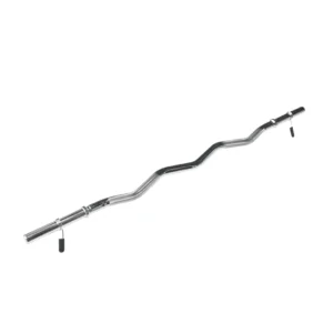 Barra en Z lisa Sportfitness de acero cromado, 151.5 cm de largo y émbolo de 1 pulgada, con dos collarines.