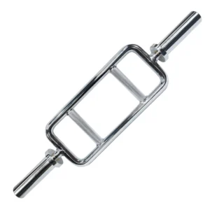 Barra Olímpica Romana de 10 kg en acero cromado, con agarres labrados de 28 mm para entrenamiento de fuerza.