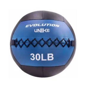 Med Ball Color de 30 lb en color azul, ideal para entrenamiento funcional, fuerza, core y rutinas de rehabilitación.