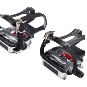 Repuesto original de pedales para bicicletas spinning Sportfitness con rosca de 18x1.5 mm. Compatibles con los modelos 070316, 070318 y 070319.