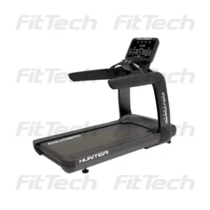 Trotadora eléctrica Evolution Pro Hunter profesional con pantalla digital y estructura reforzada para gimnasio o entrenamiento en casa.