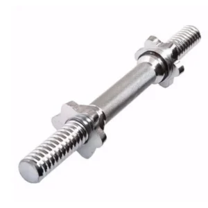 Barra Estándar para Mancuerna MD42022 de 35 cm con seguros roscados para discos estándar de 1 pulgada.