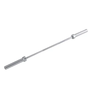 Barra recta semiprofesional Sportfitness disponible en medidas de 150 y 218 cm para entrenamiento con pesas.